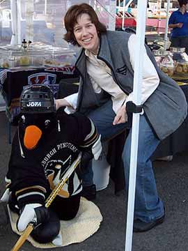 Annie with the penguin